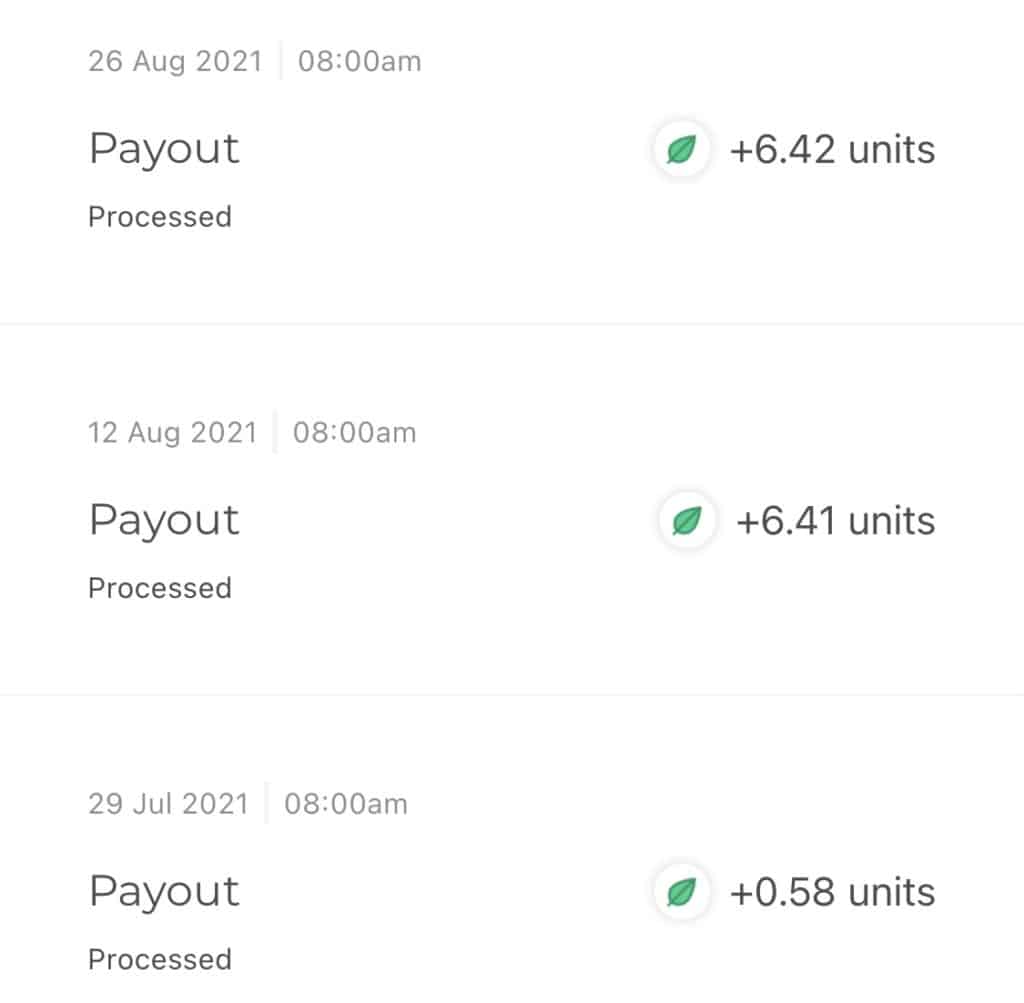 Versa 每個月以Payout形式支付2次利息