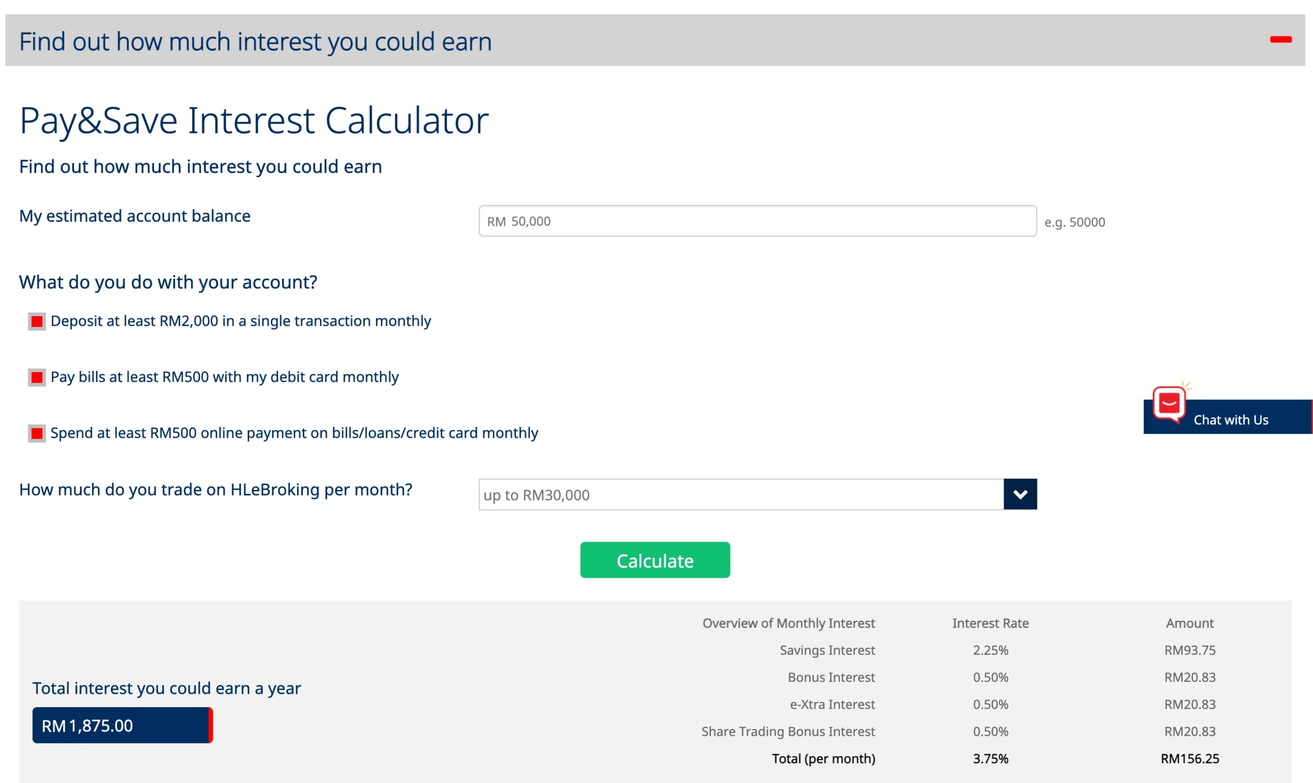 Hong Leong Bank Pay&Save Account 利息